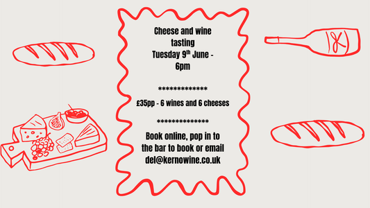 Cheese and wine pairing - Tuesday 9th June