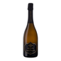 A bottle of Quinta do Alentejo Alcopio Branco sparkling wine by Quinta Carapeños, featuring an amber glass bottle with a black foil capsule and a black label with gold lettering, set against a plain white background.